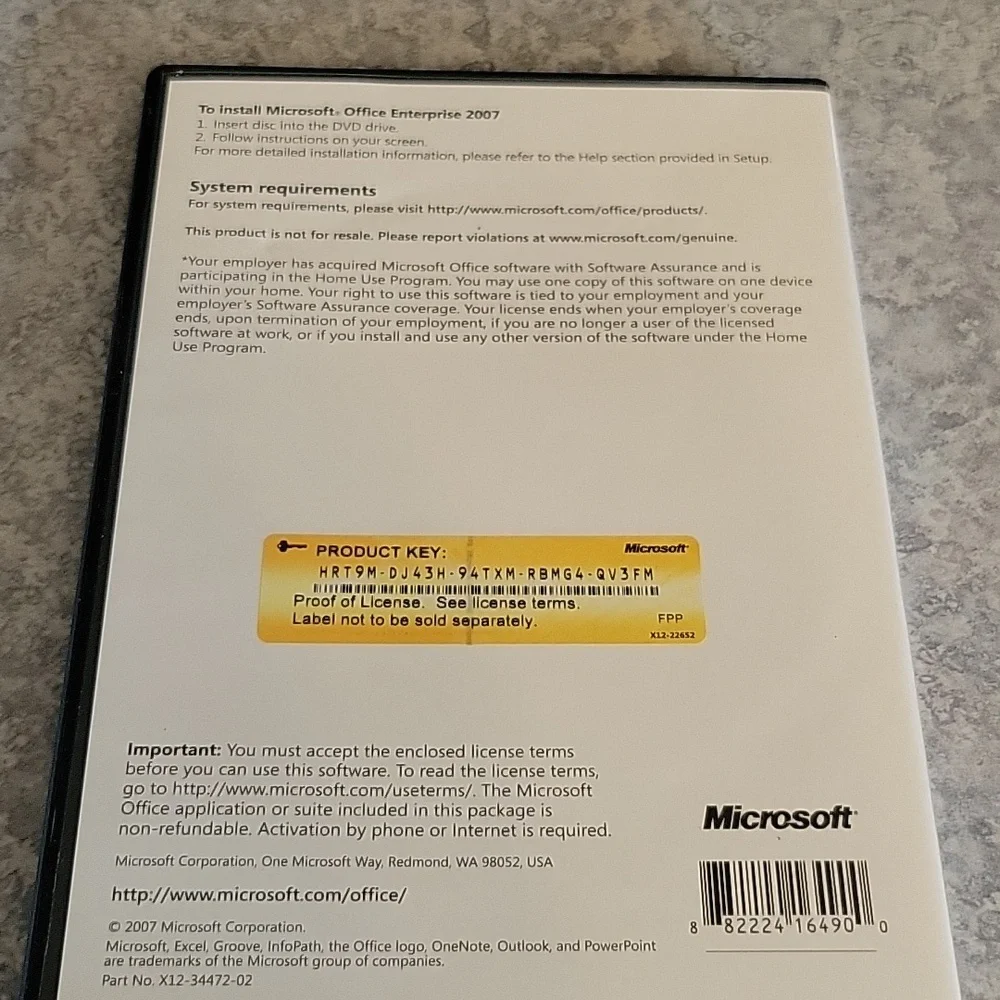 #8 Microsoft Office Enterprise 2007 disk